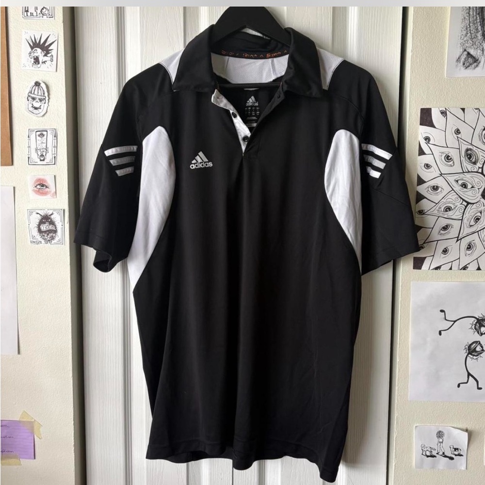 Adidas Men's Polo Shirt in Black and White